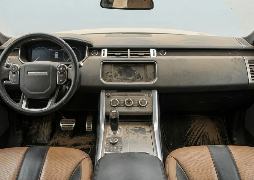 Car interior before cleaning